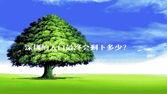 深圳的人口最终会剩下多少？
