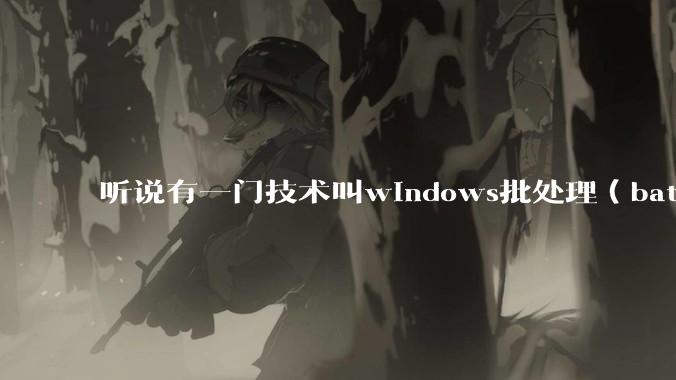 听说有一门技术叫windows批处理（bat），请问它有什么现实用途？