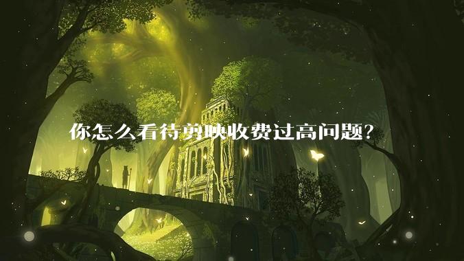 你怎么看待剪映收费过高问题？
