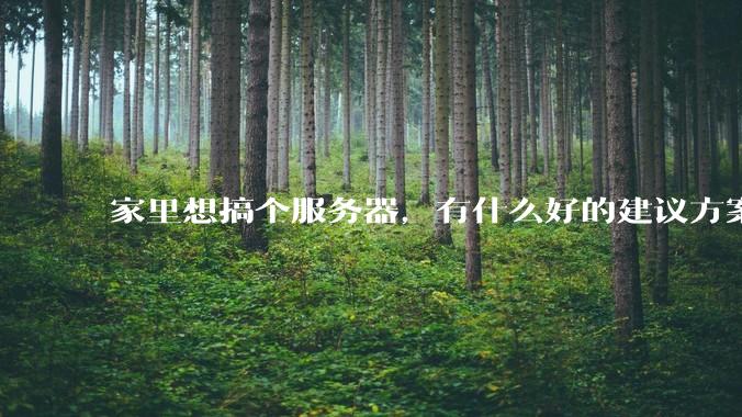 家里想搞个服务器，有什么好的建议方案吗？