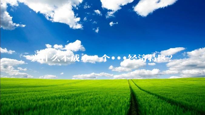 为什么不成立一个***经济特区？